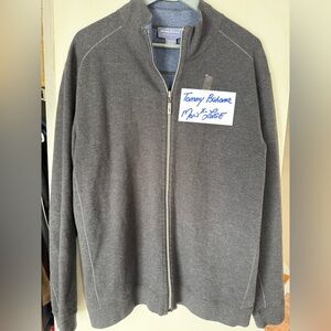 Tommy Bahama Men's Charcoal Zip-Up Sweater